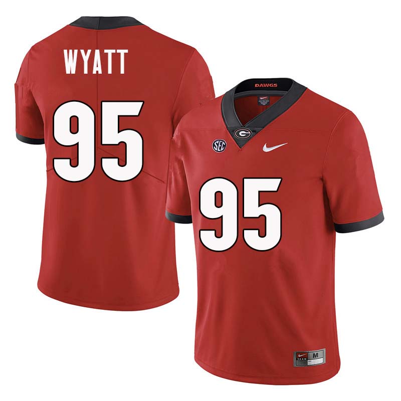 Georgia Bulldogs #95 Devonte Wyatt College Football Jerseys Sale-Red